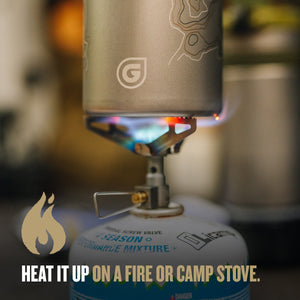 Heat up water on a fire or camp stove with the GeoPress® Titanium Outer Cup / Covert Black / Olive Drab / Coyote Brown