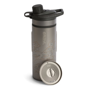 GeoPress Ti Filter & Purifier Bottle + Cook Lid-Covert Black