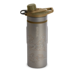 Grayl GeoPress Titanium Filter and Purifier Water Bottle – 24 Fluid Ounces / Cart View / Standard / Coyote Brown