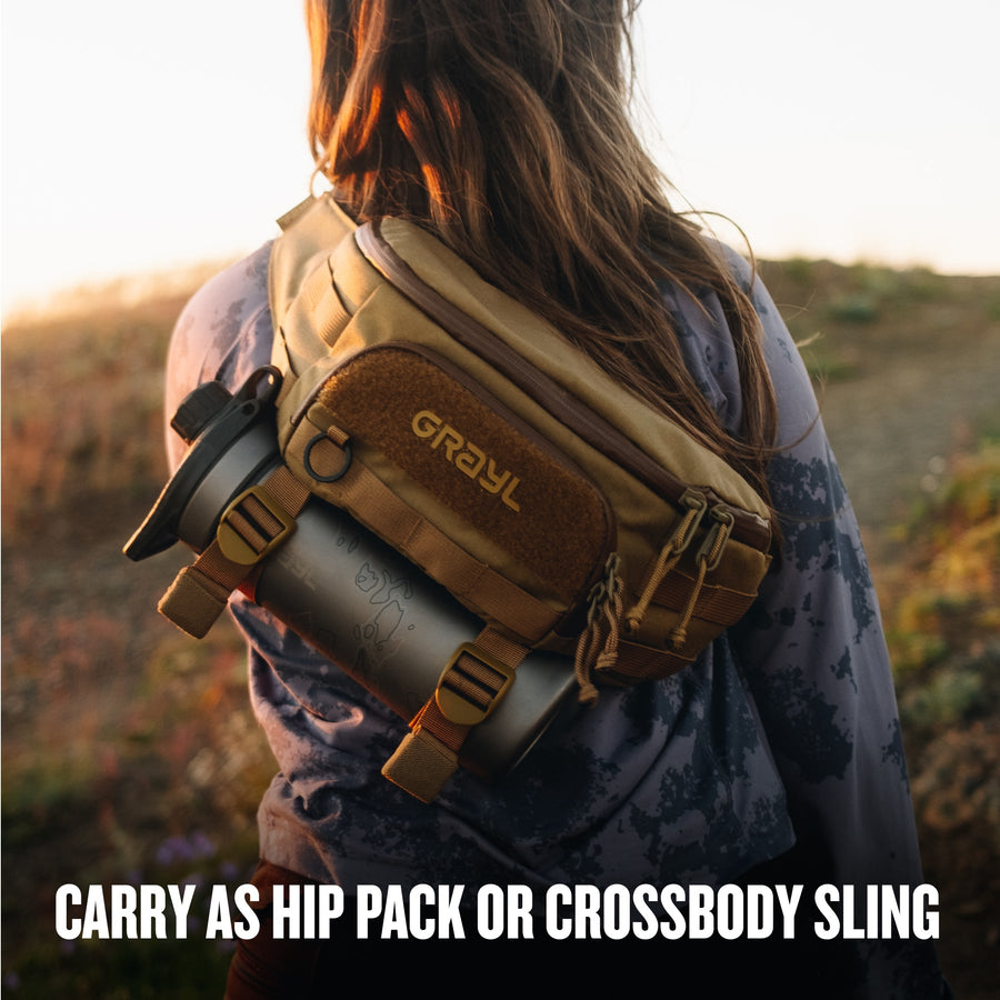 Grayl® Transport Hip Pack & Crossbody Sling / Hip Pack Or Body Sling / Wander Blue / Covert Black / Coyote Brown / Olive Drab
